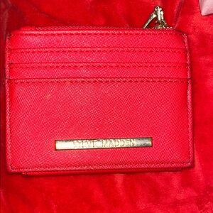 Steve Madden Red and gold  Card Case